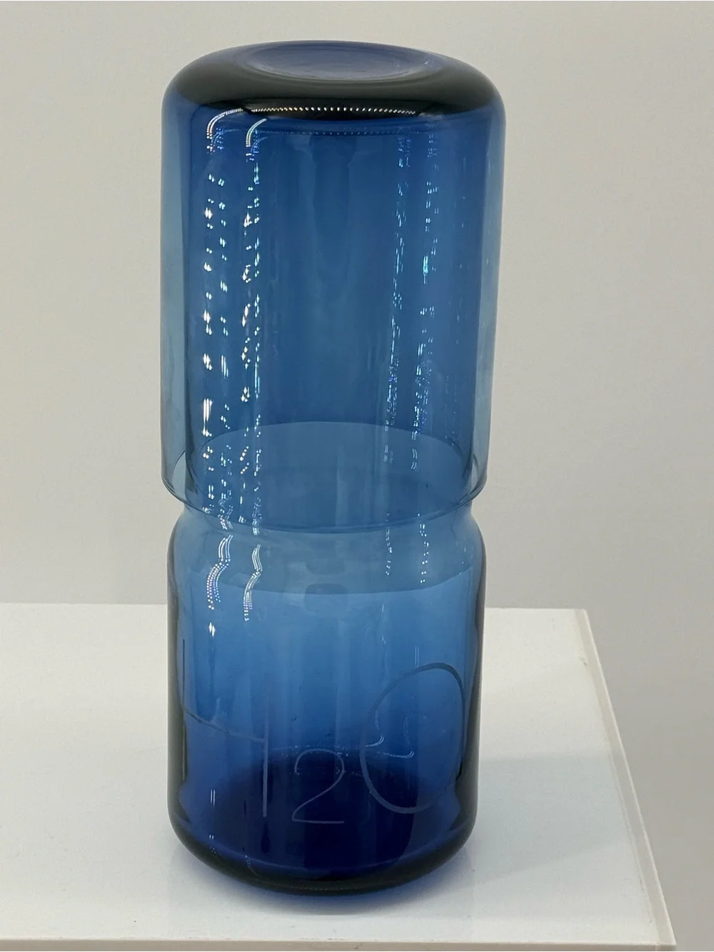 Sleek Blue Double-Stack Glass Vase